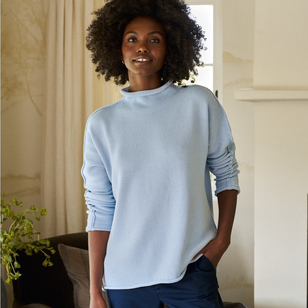 Frank & Eileen Monterey Funnel Neck Sweater in Ice